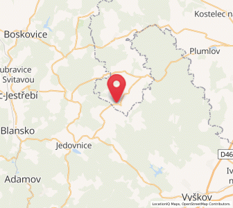 Map of Rozstání, Olomoucký