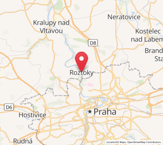 Map of Roztoky u Prahy, Central Bohemia