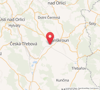 Map of Rudoltice, Pardubický