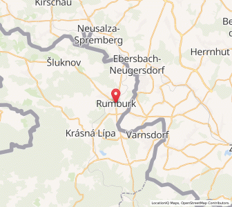 Map of Rumburg, Ústecký kraj