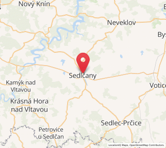 Map of Sedlčany, Central Bohemia