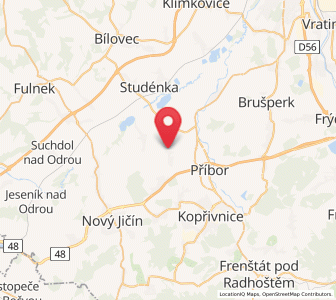 Map of Sedlnitz, Moravskoslezský