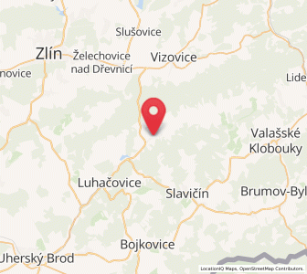 Map of Sehradice, Zlín