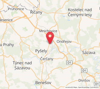 Map of Senohraby, Central Bohemia