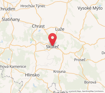 Map of Skutsch, Pardubický