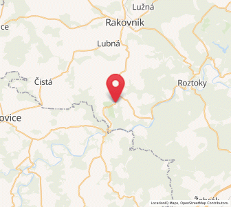 Map of Slabce, Central Bohemia