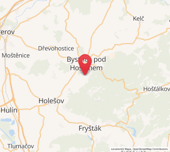 Map of Slavkov pod Hostýnem, Zlín