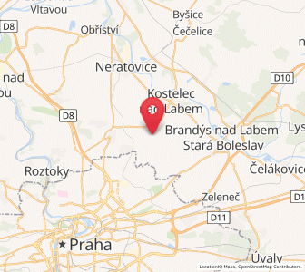 Map of Sluhy, Central Bohemia