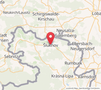 Map of Schluckenau, Ústecký kraj