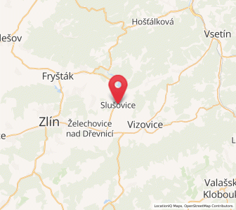 Map of Slušovice, Zlín