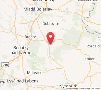 Map of Smilovice, Central Bohemia