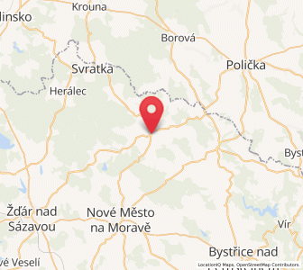 Map of Sněžné na Moravě, Vysočina
