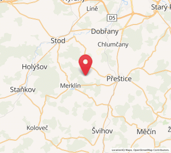 Map of Soběkury, Plzeň Region