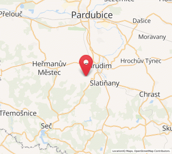 Map of Sobětuchy, Pardubický