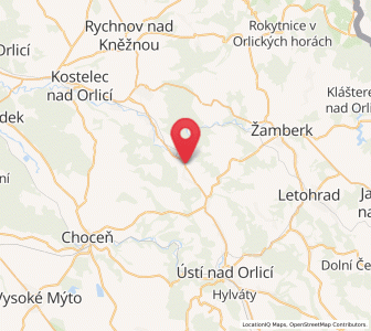 Map of Sopotnice, Pardubický