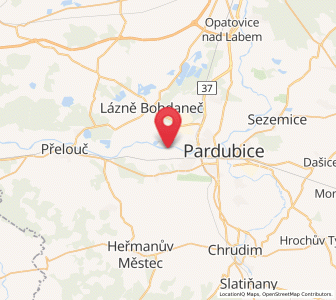 Map of Srnojedy, Pardubický