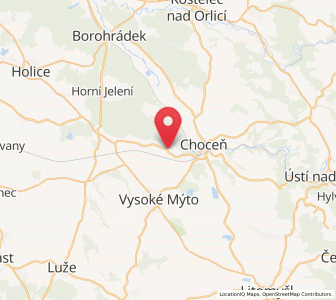 Map of Sruby, Pardubický