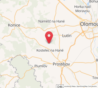 Map of Stařechovice, Olomoucký
