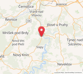 Map of Štěchovice u Prahy, Central Bohemia