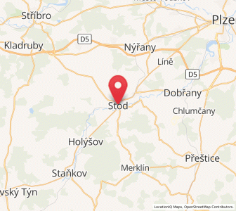 Map of Stod, Plzeň Region