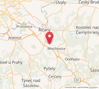 Map of Strančice, Central Bohemia
