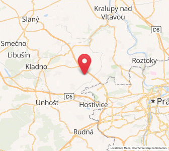 Map of Středokluky, Central Bohemia