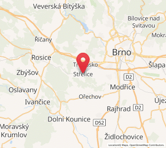 Map of Střelice u Brna, South Moravian
