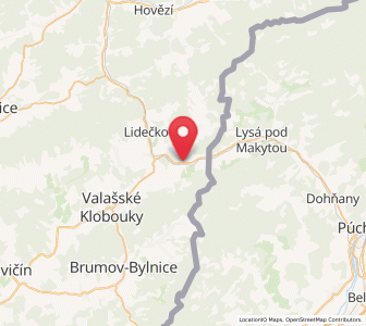 Map of Střelná, Zlín