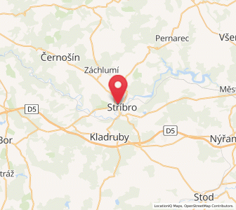 Map of Mies, Plzeň Region
