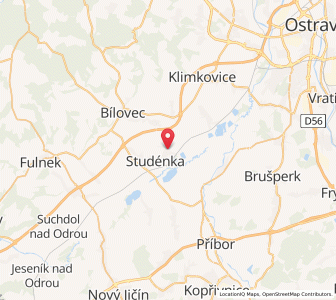 Map of Studénka, Moravskoslezský