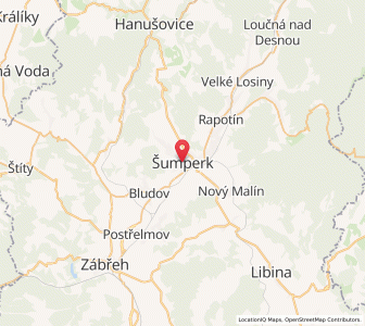 Map of Mährisch-Schönberg, Olomoucký