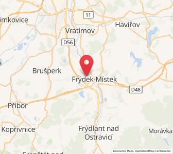Map of Sviadnov, Moravskoslezský