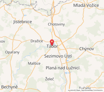 Map of Tábor, Jihočeský kraj