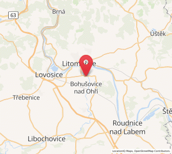 Map of Theresienstadt, Ústecký kraj