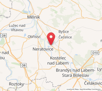 Map of Tišice, Central Bohemia