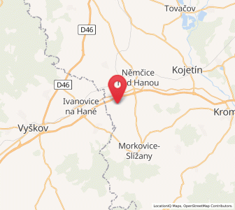 Map of Tíštín, Olomoucký