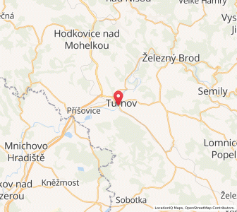 Map of Turnau, Liberecký kraj