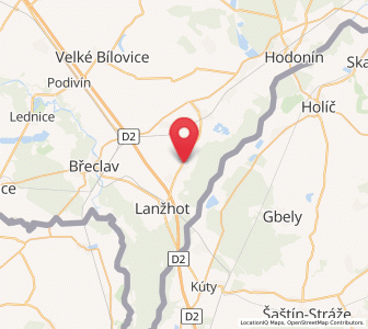 Map of Tvrdonice, South Moravian