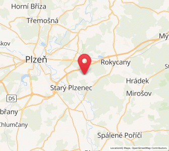 Map of Tymákov, Plzeň Region
