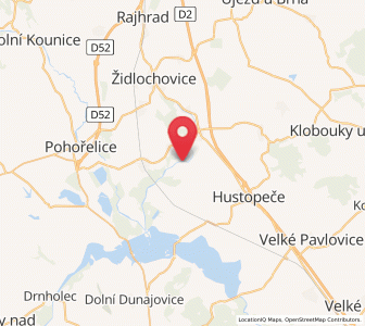 Map of Uherčice, South Moravian