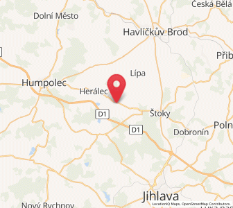 Map of Úsobí, Vysočina