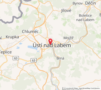 Map of Aussig, Ústecký kraj