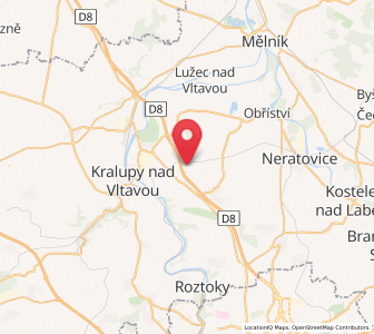 Map of Úžice, Central Bohemia