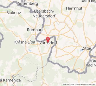 Map of Warnsdorf, Ústecký kraj