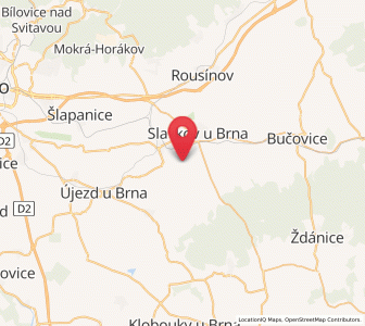 Map of Vážany nad Litavou, South Moravian