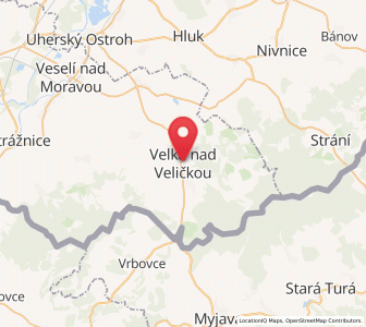 Map of Velká nad Veličkou, South Moravian