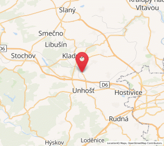 Map of Velké Přítočno, Central Bohemia