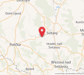 Map of Vendolí, Pardubický