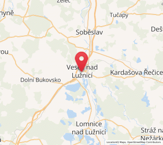 Map of Veselí nad Lužnicí, Jihočeský kraj