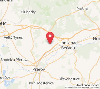 Map of Veselíčko u Lipníka nad Bečvou, Olomoucký